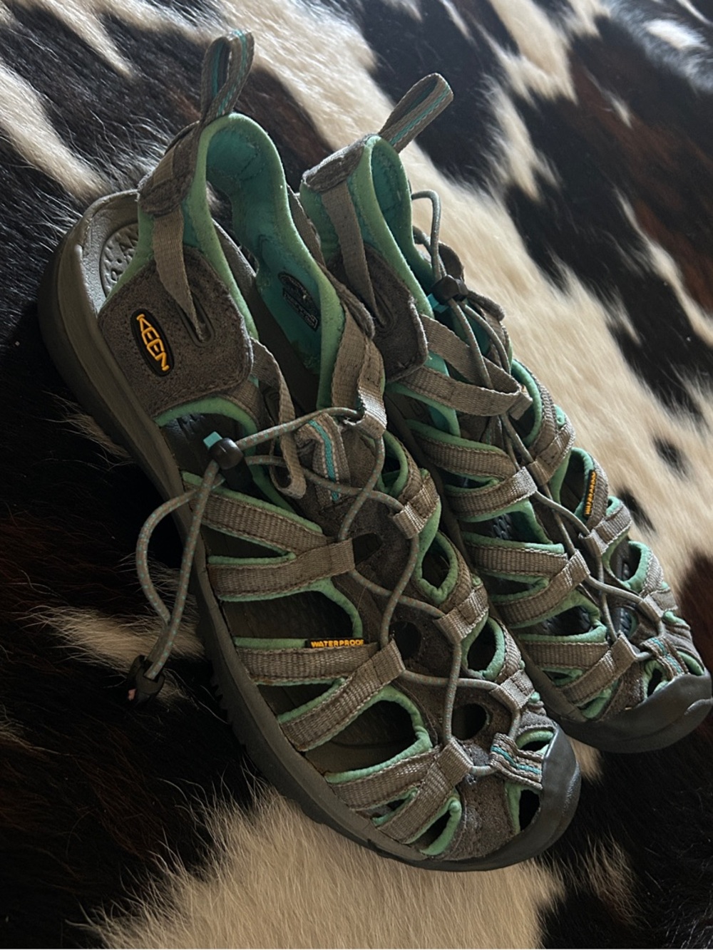 Keen Women's Gray and Teal Closed-Toe Sport Sandals